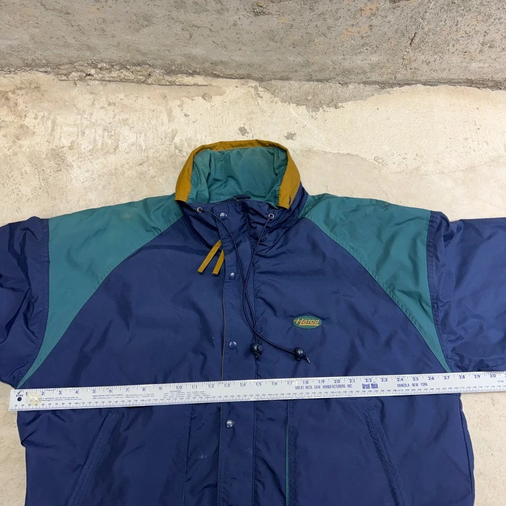 VTG Y2K Dunbrooke Images Colorblock Windbreaker Jacket XL Navy Teal Gold Outdoor